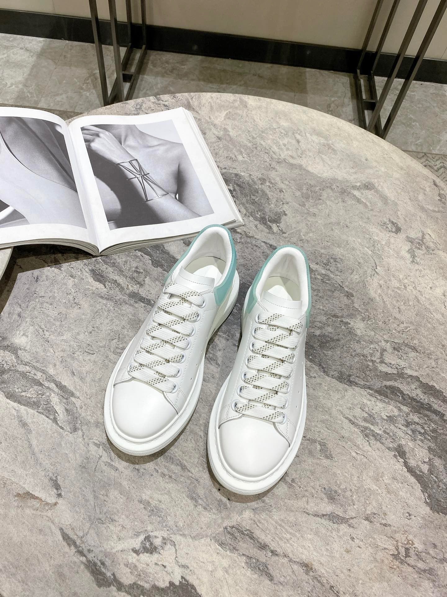 Alexander McQueen Oversized Sneakers White Blue