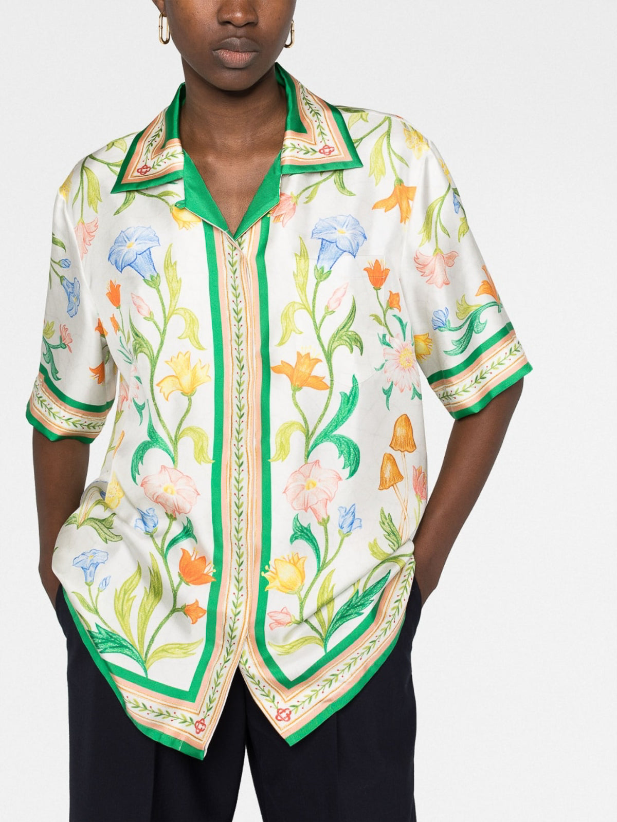 CASABLANCA L’arche Fleurie print SILK SHIRT