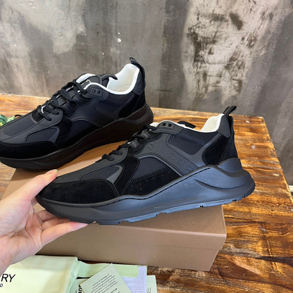 Burberry Black And Check Print Trainer