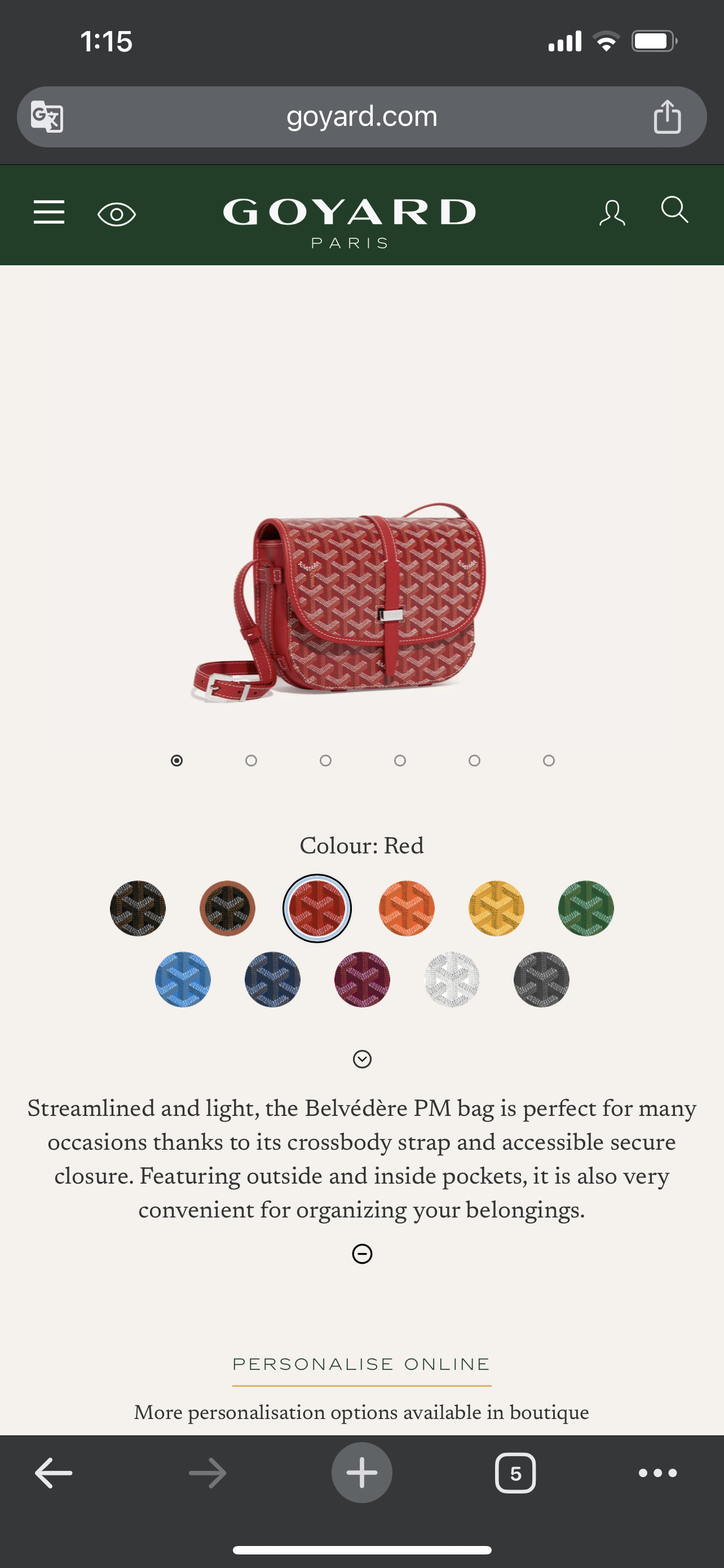 GOYARD Belvedere PM RED