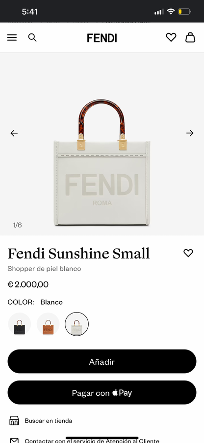 FENDI Sunshine small tote bag white