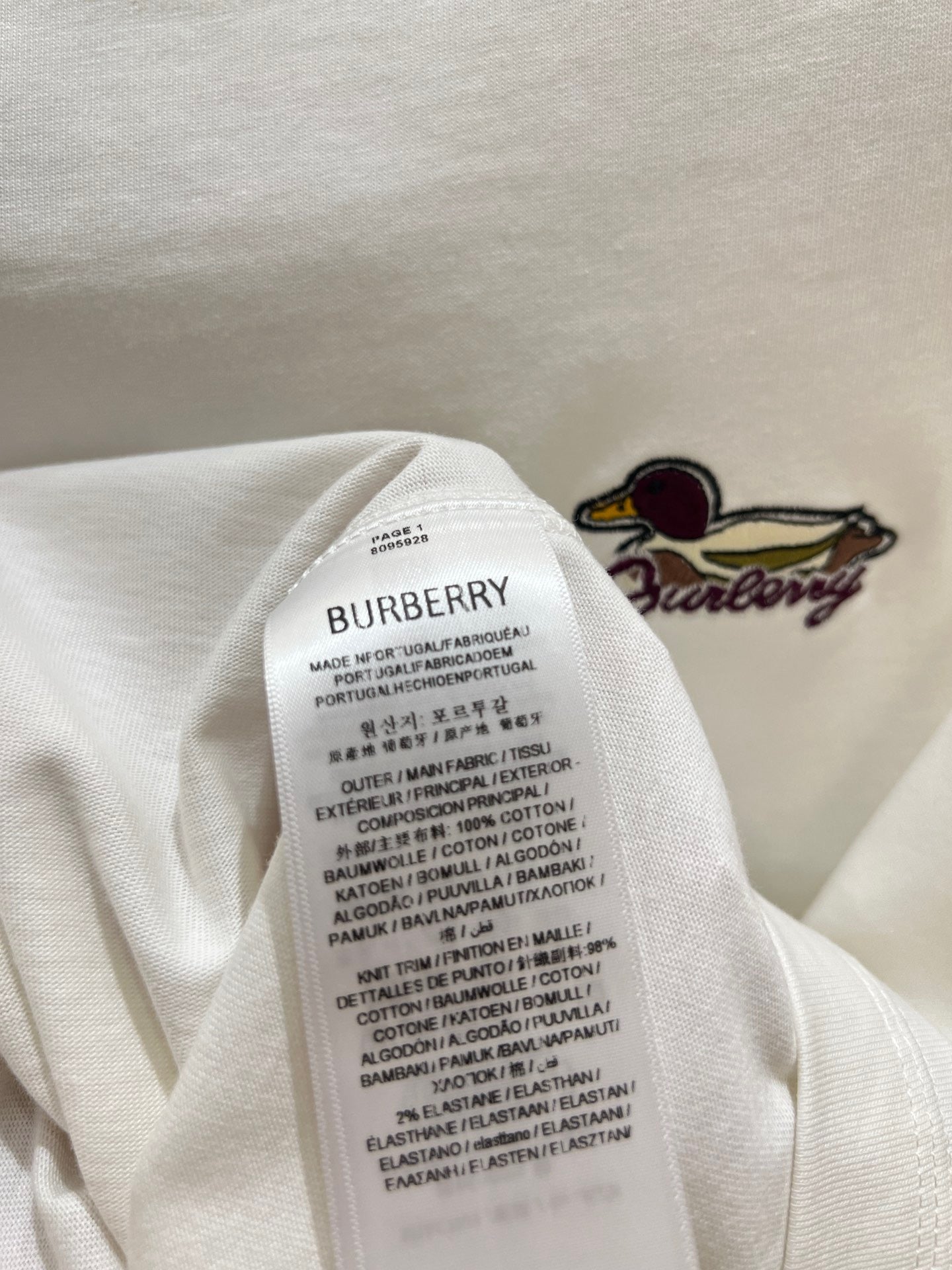 BURBERRY Logo Embroidered Cotton T-Shirt (Varios colores)