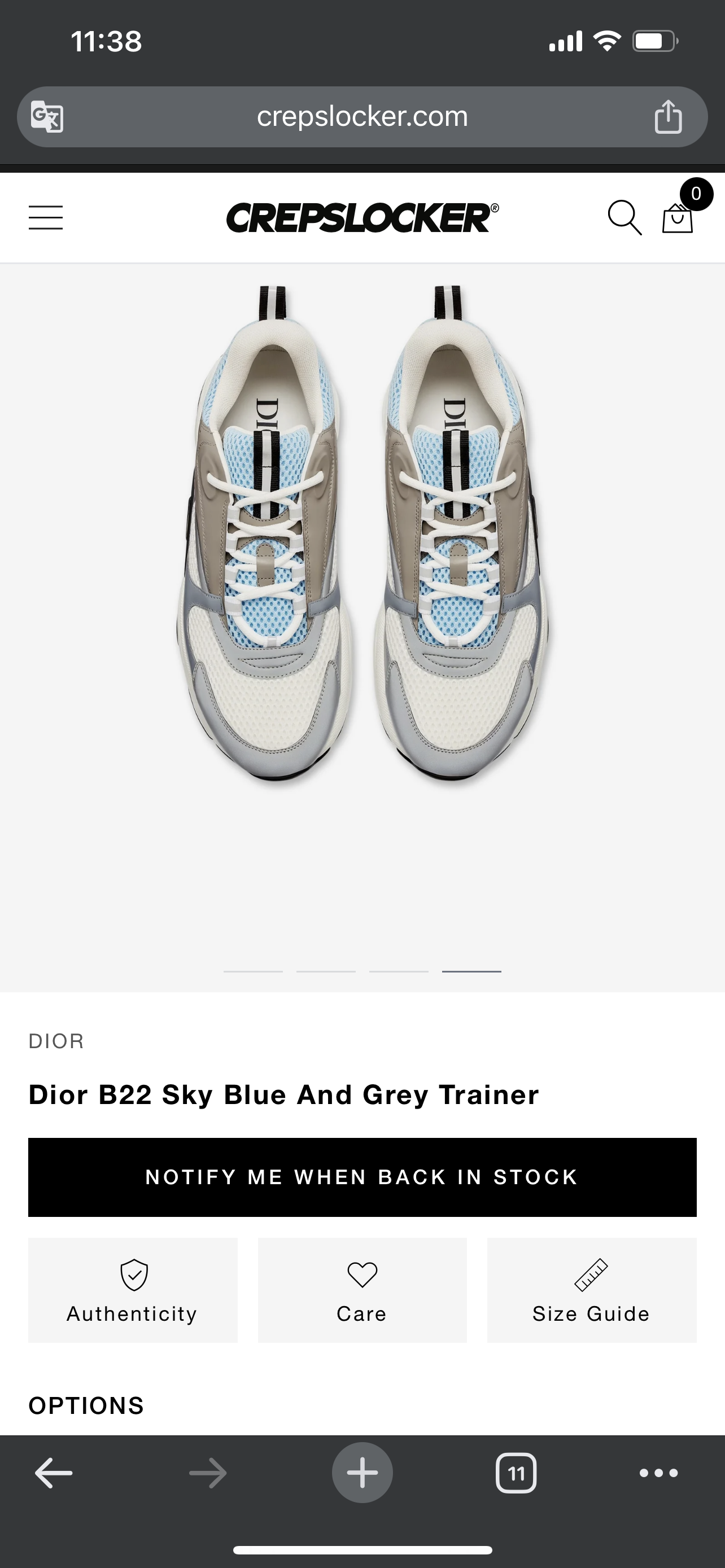 Dior B22 Sky Blue And Grey Trainer