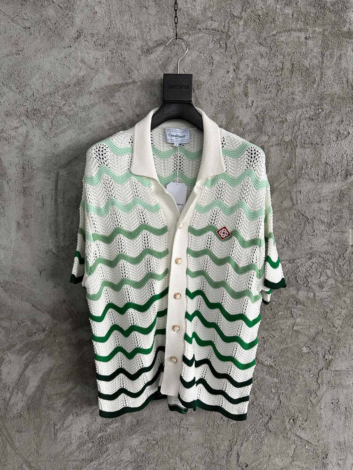 CASABLANCA CROCHET KNIT SHIRTS