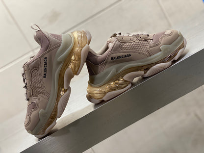 Balenciaga TRIPLE S CLEAR SOLE SNEAKER IN BROWN