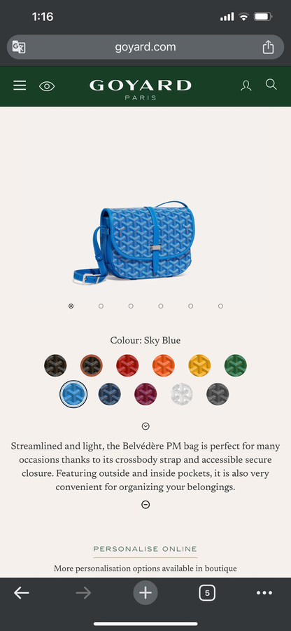 GOYARD Belvedere PM BLUE