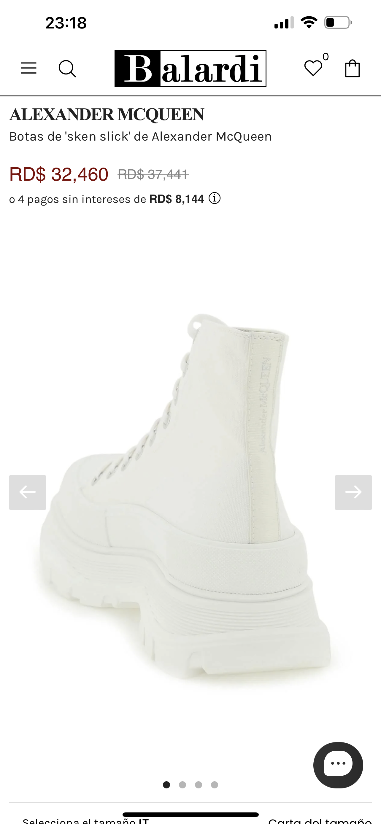 Alexander McQueen Tread Slick Boot in White