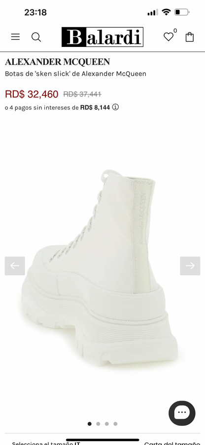 Alexander McQueen Tread Slick Boot in White