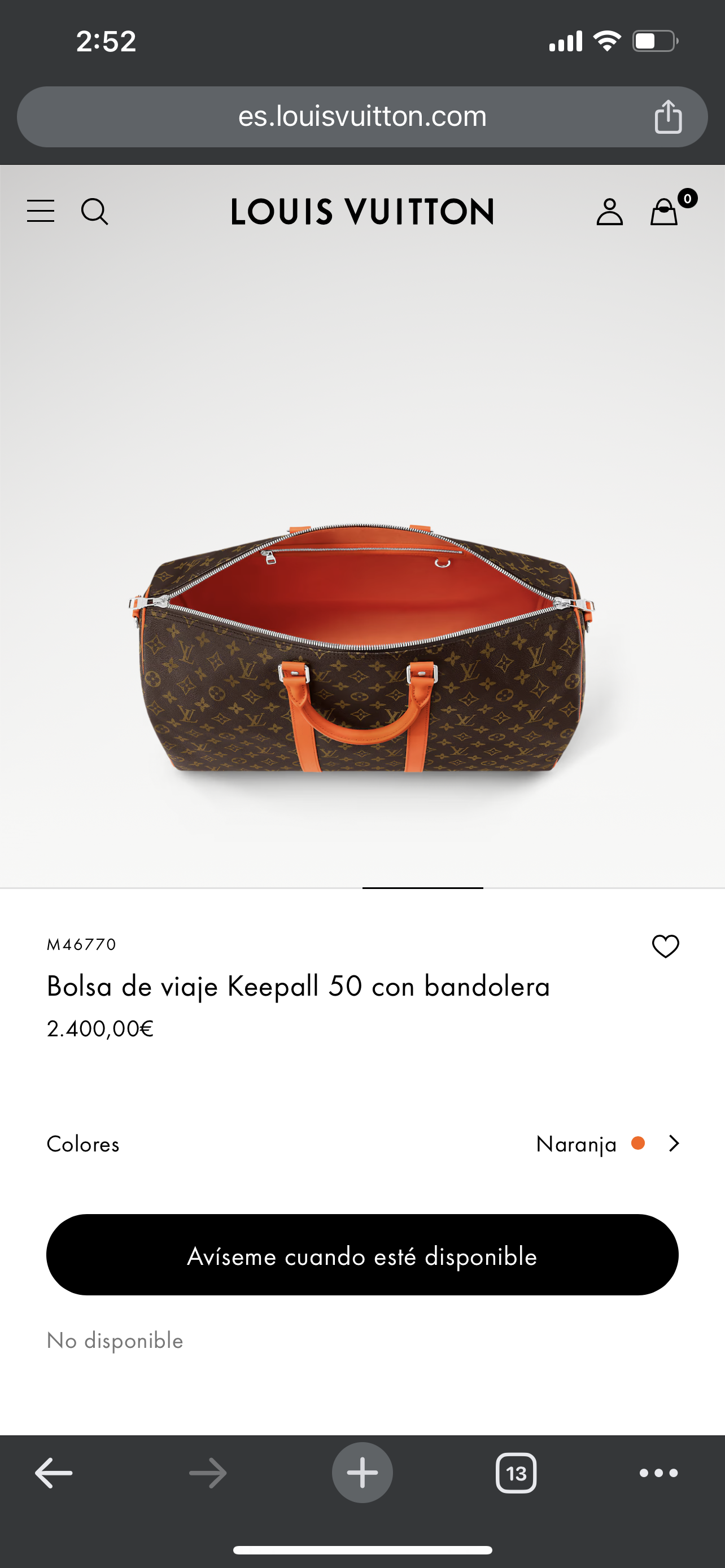 LV Keepall con bandolera 50cm M46770