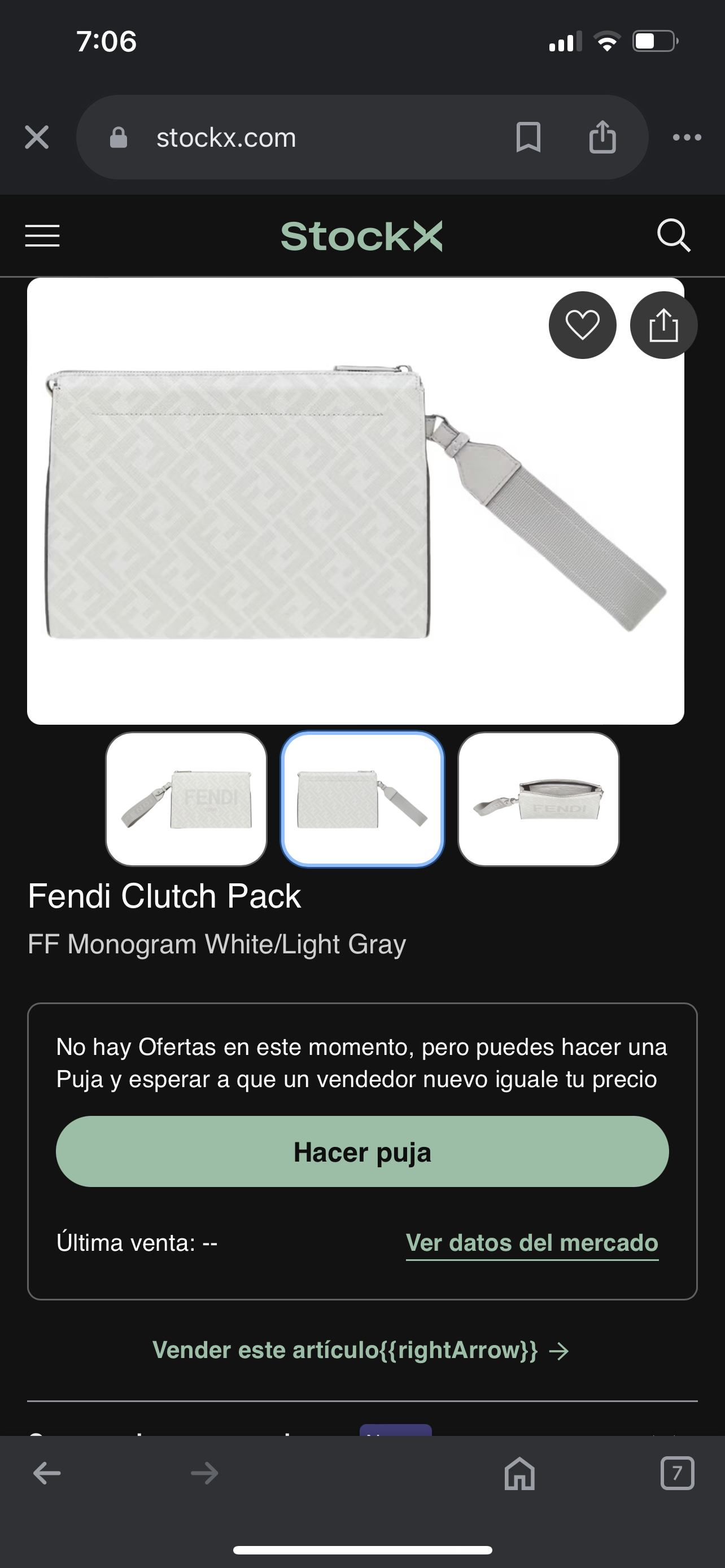 FENDI Clutch Pack Blanca