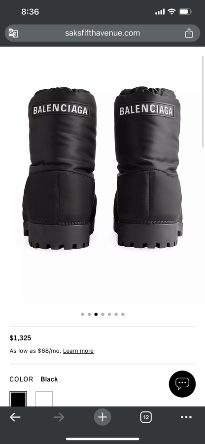 BALENCIAGA SKIWEAR - ALASKA LOW BOOT IN BLACK