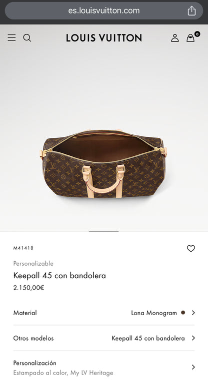 LV Keepall con bandolera monogram