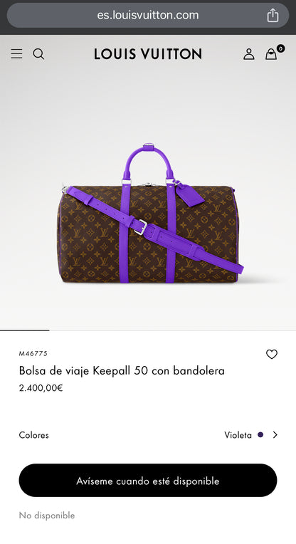 LV Keepall con bandolera 50cm M46775