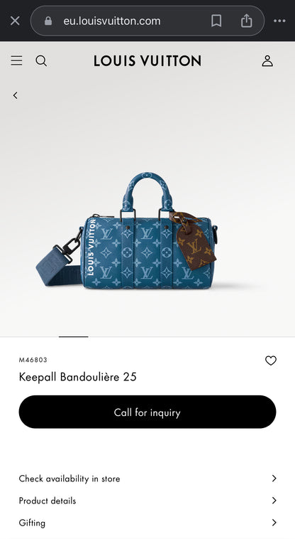 LV Keepall Bandoulière 25 Bag M46803