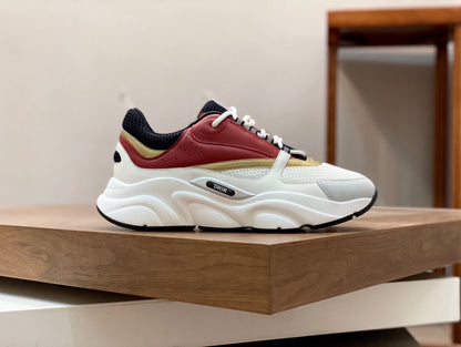 Dior B22 White and Black Technical Mesh with Burgundy, White and Gold