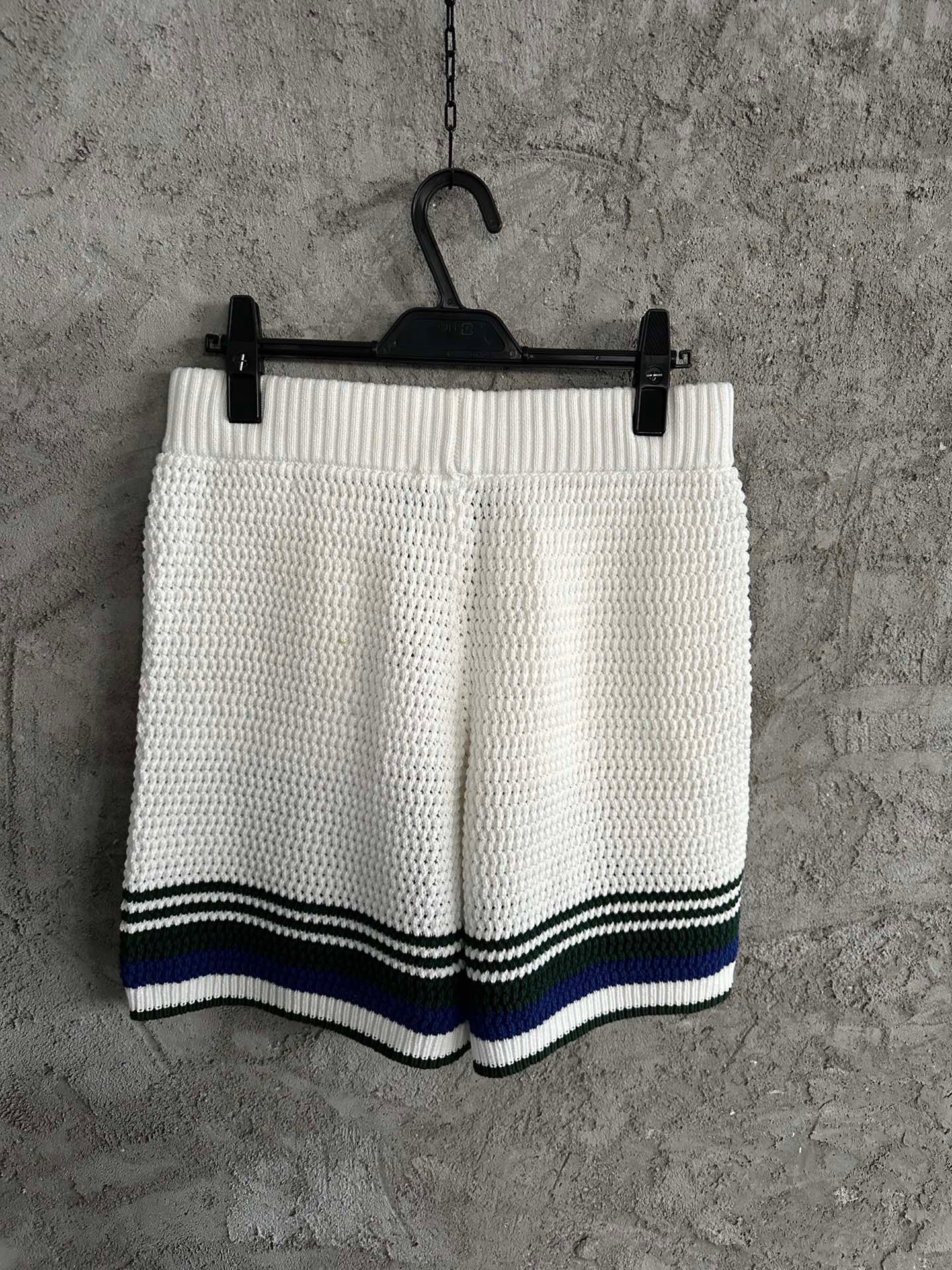 CASABLANCA White-Blue CROCHET SHORTS