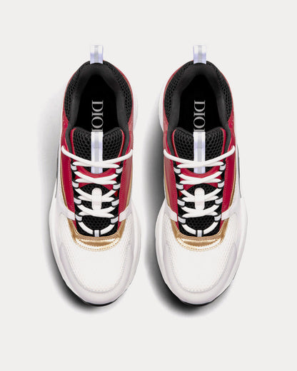 Dior B22 White and Black Technical Mesh with Burgundy, White and Gold