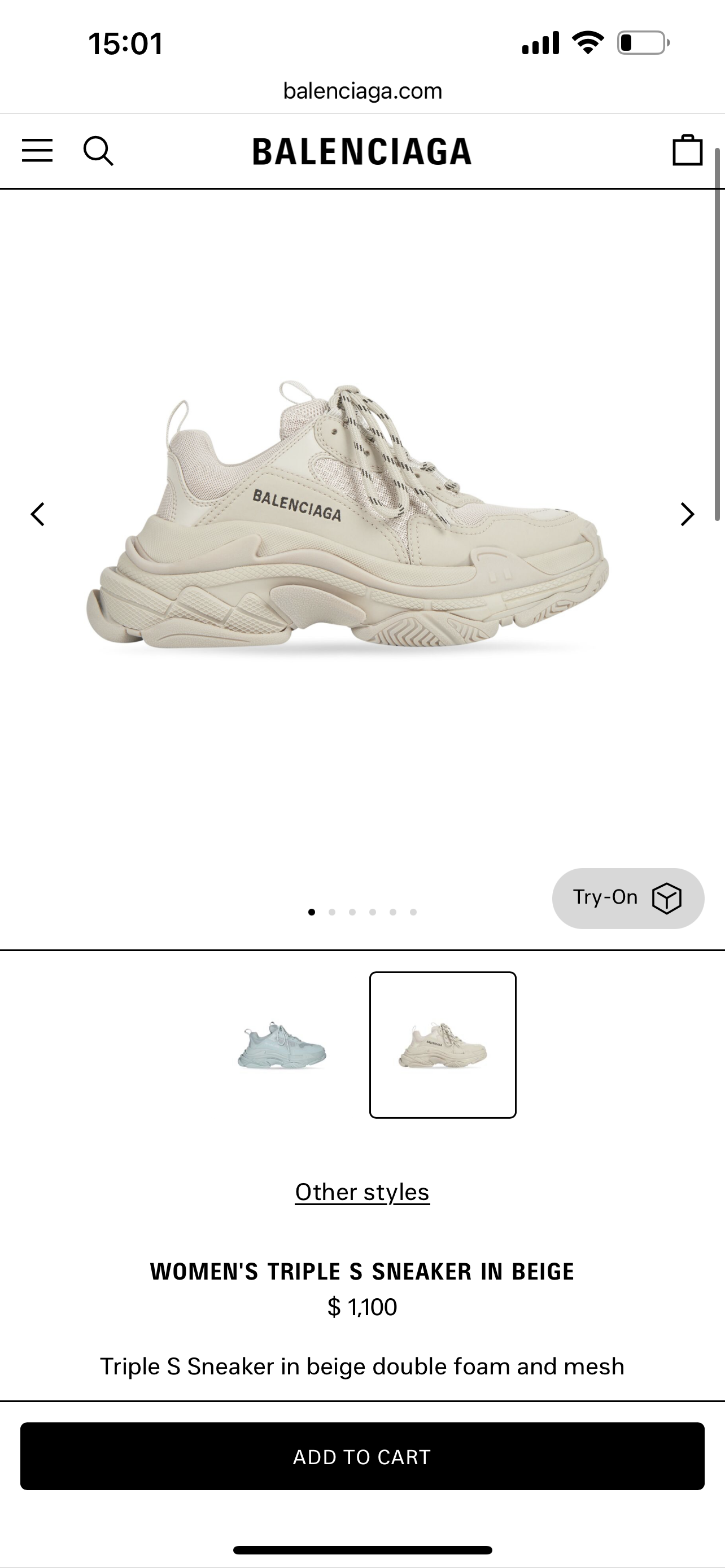 BALENCIAGA TRIPLE S SNEAKER IN BEIGE