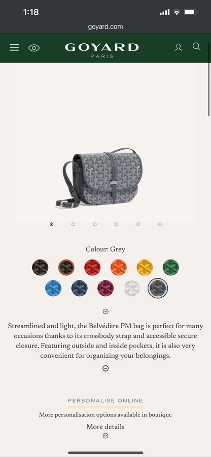 GOYARD Belvedere PM GREY