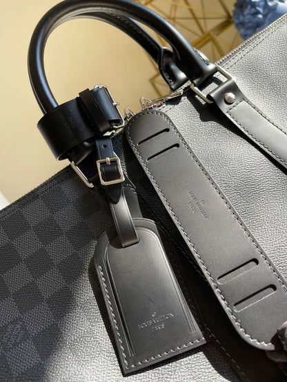 LV Keepall con bandolera Toile Damier Graphite