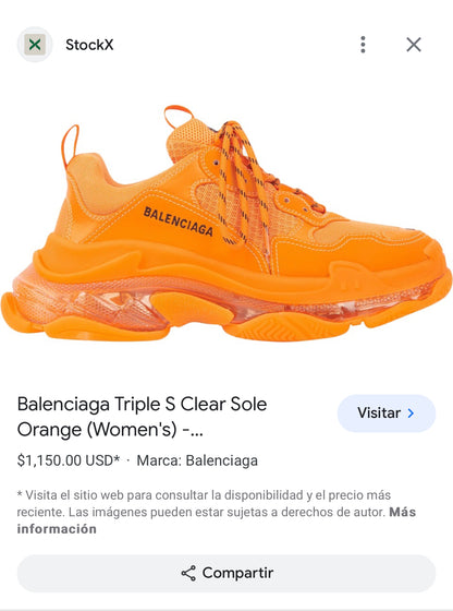 Balenciaga Triple S Clear Sole Orange