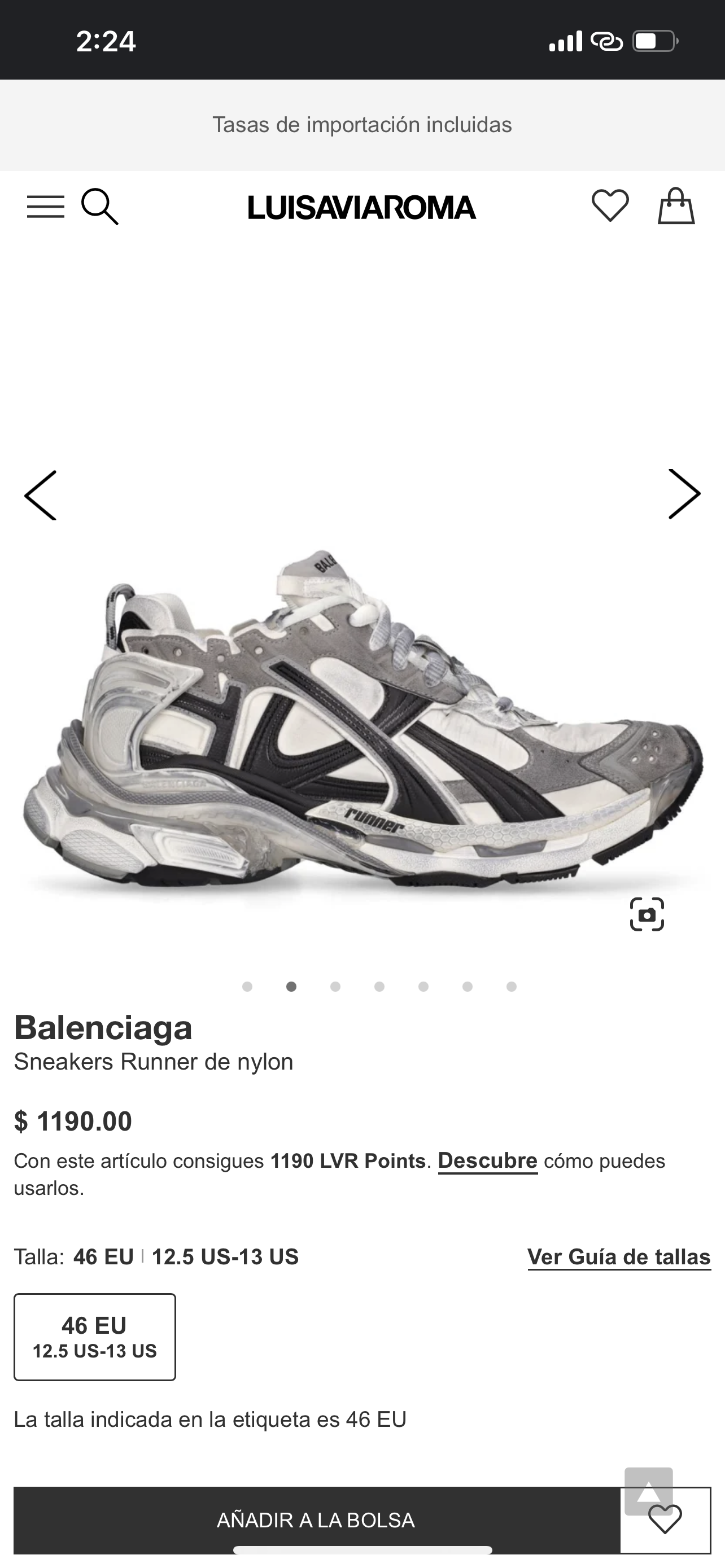 BALENCIAGA RUNNER Grey White Black