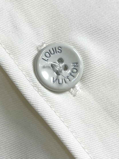 LV Monogram Open Collar Short-Sleeved Cotton Shirt 1AFJDK