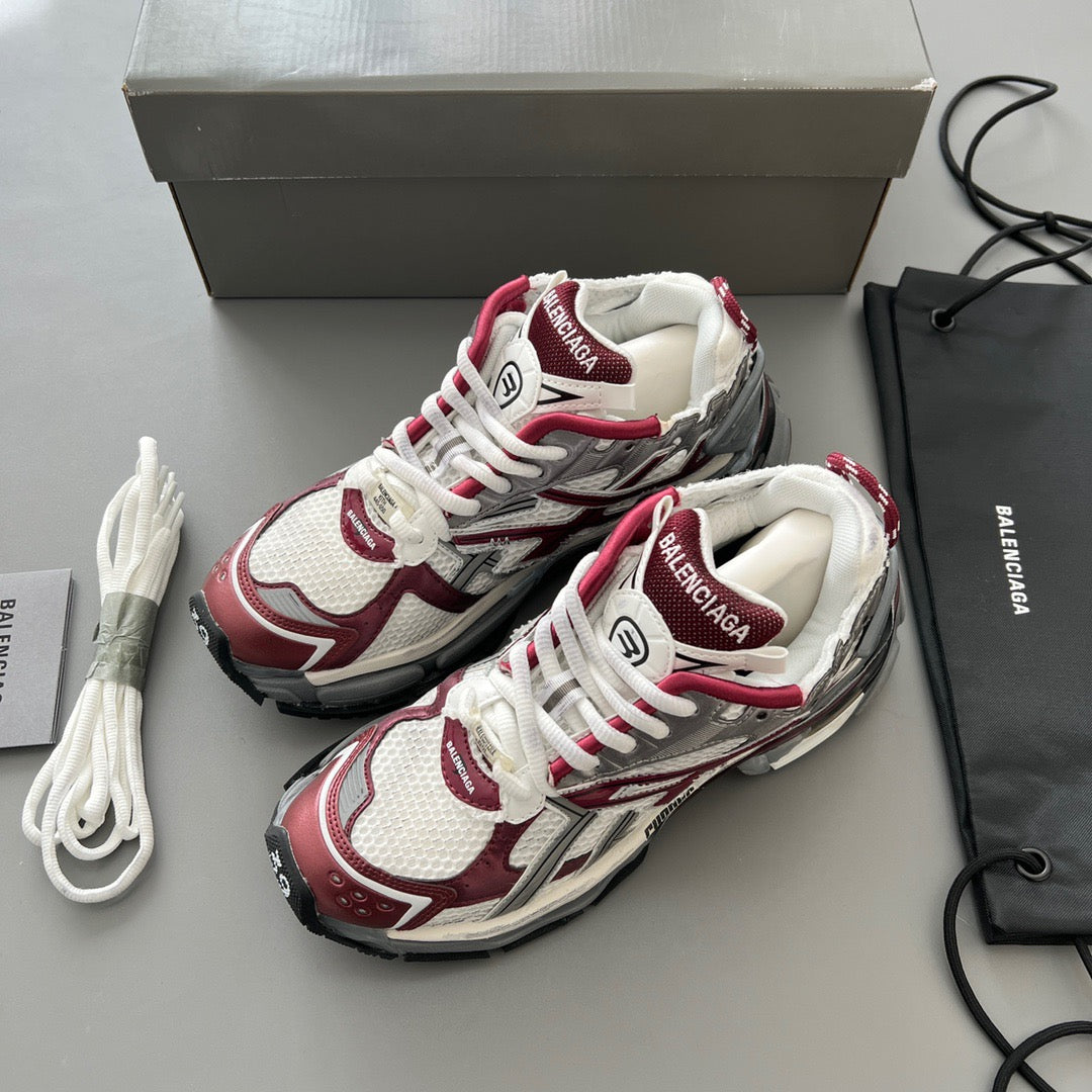 BALENCIAGA RUNNER Grey Red Wine