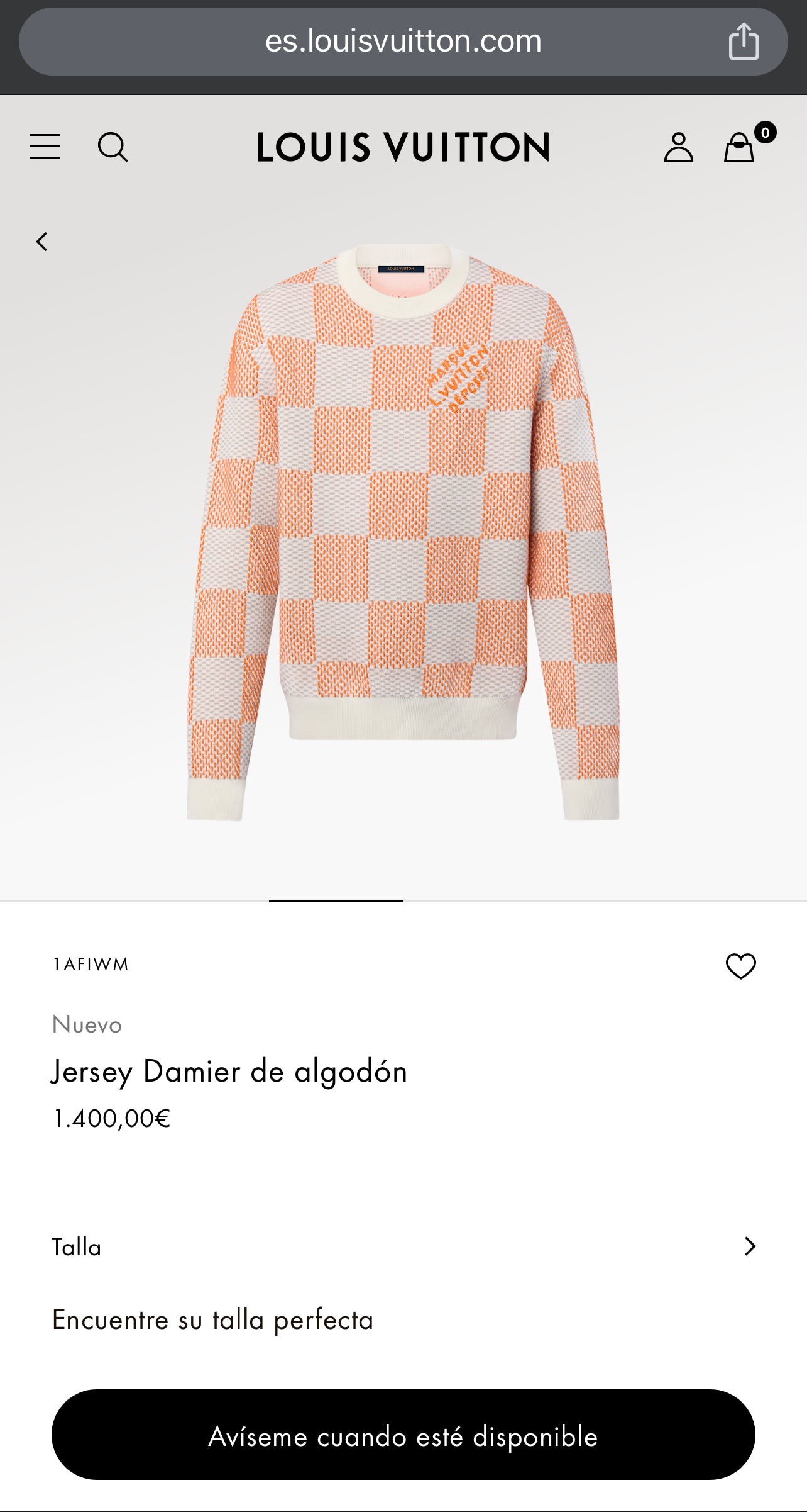 LV Jersey Damier de algodón 1AFIWM