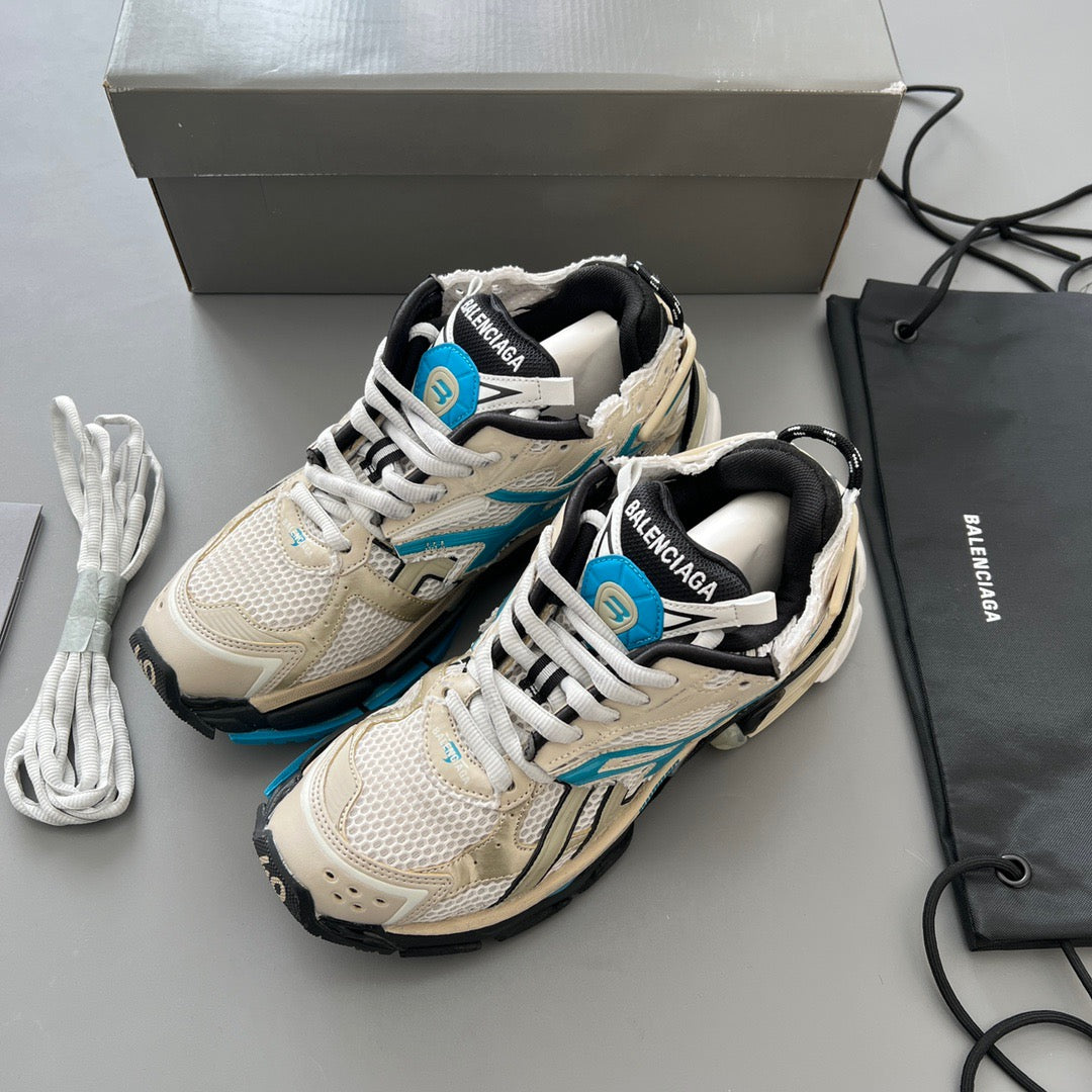 BALENCIAGA RUNNER Beige Grey Blue