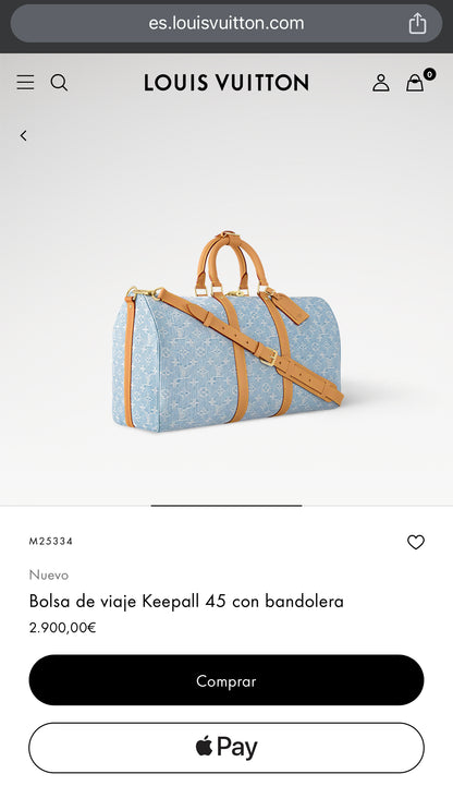 LV Keepall con bandolera 45cm M25334