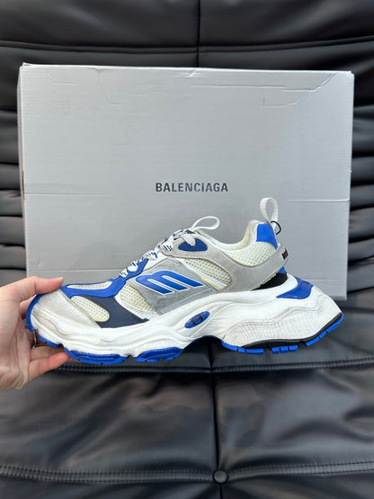 BALENCIAGA CARGO SNEAKERS IN GREY/WHITE/BLUE