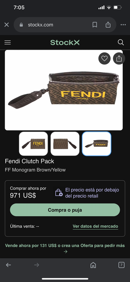 FENDI Clutch Pack Marron