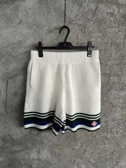 CASABLANCA White-Blue CROCHET SHORTS