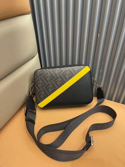 Fendi Diagonal Camera Case Black Yellow