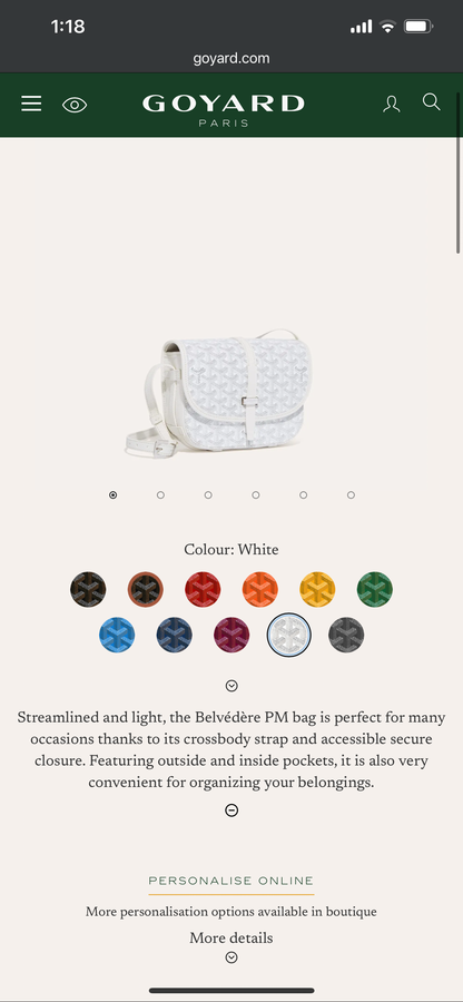 GOYARD Belvedere PM WHITE