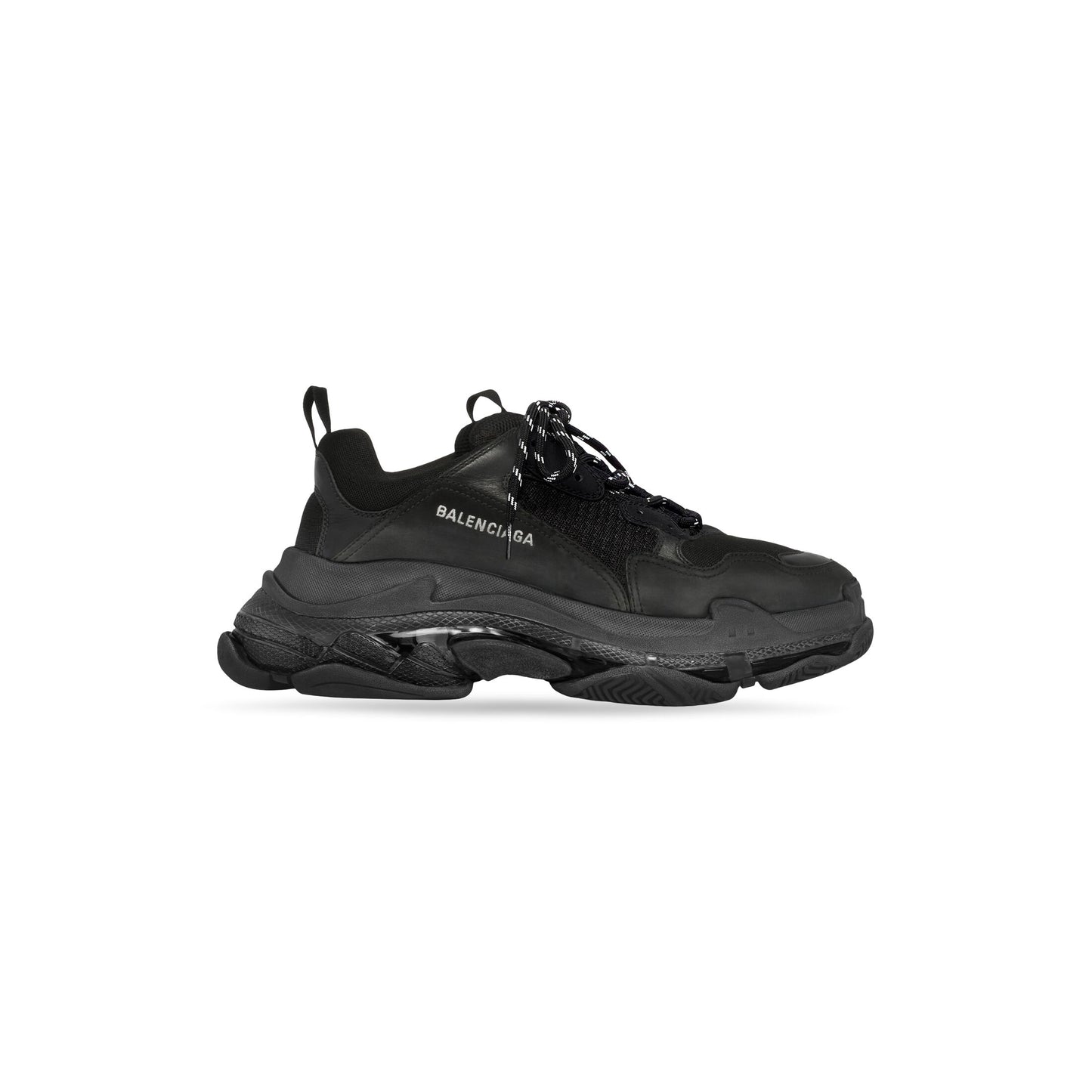 Balenciaga TRIPLE S CLEAR SOLE SNEAKER IN BLACK