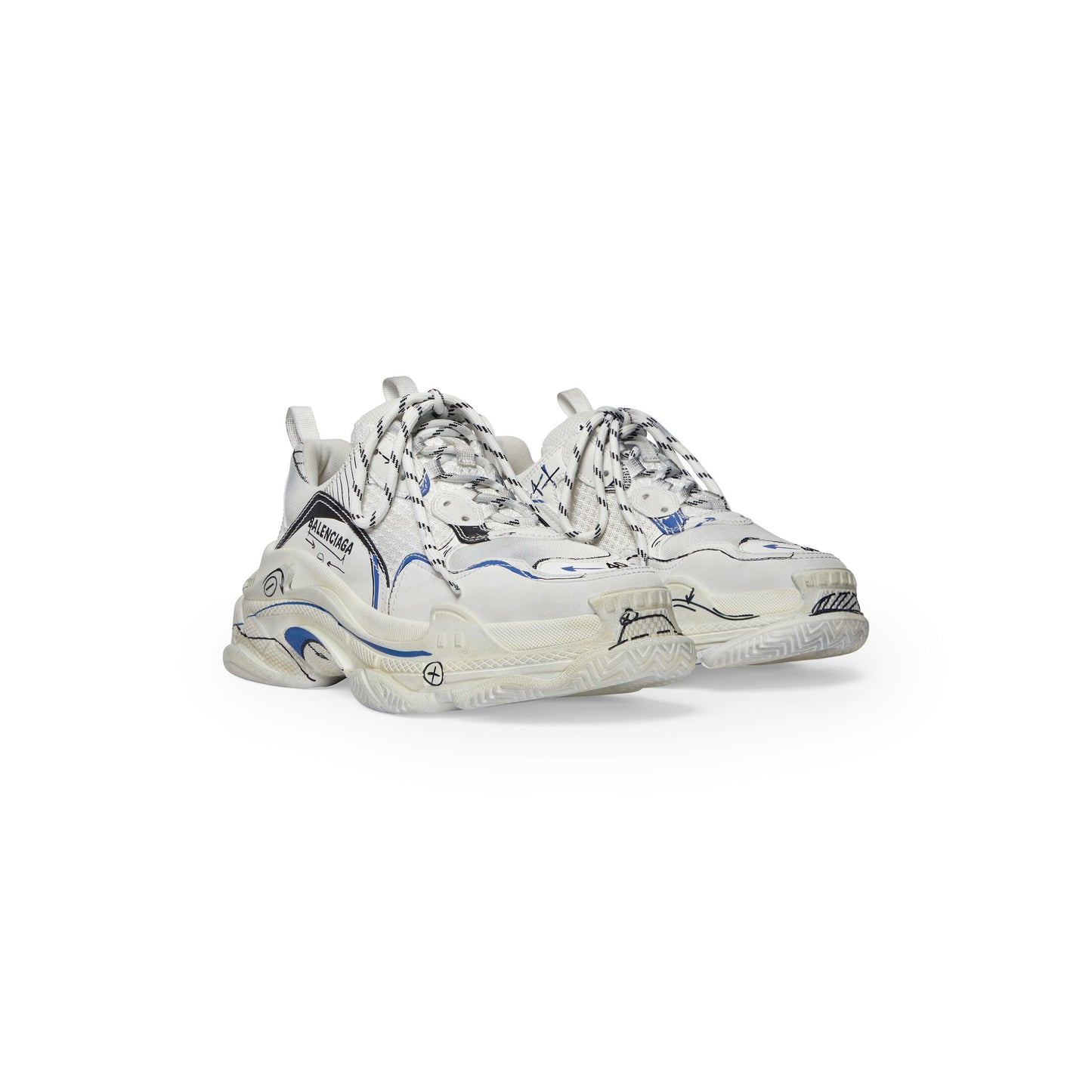 Balenciaga TRIPLE S SKETCH SNEAKER IN WHITE