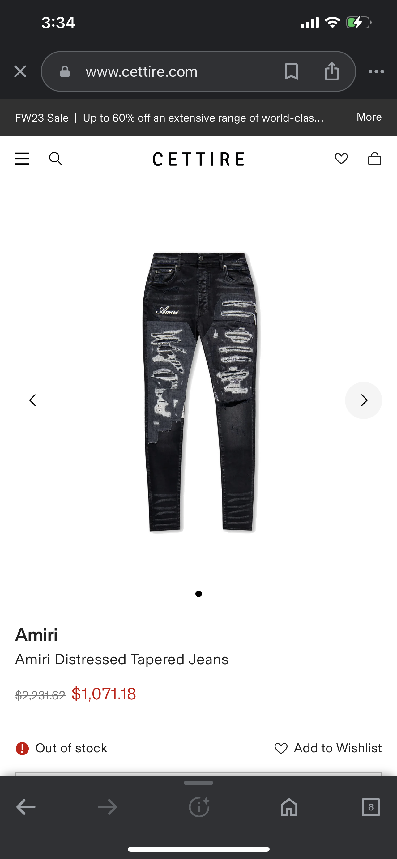 AMIRI JEANS TAPERED LEG