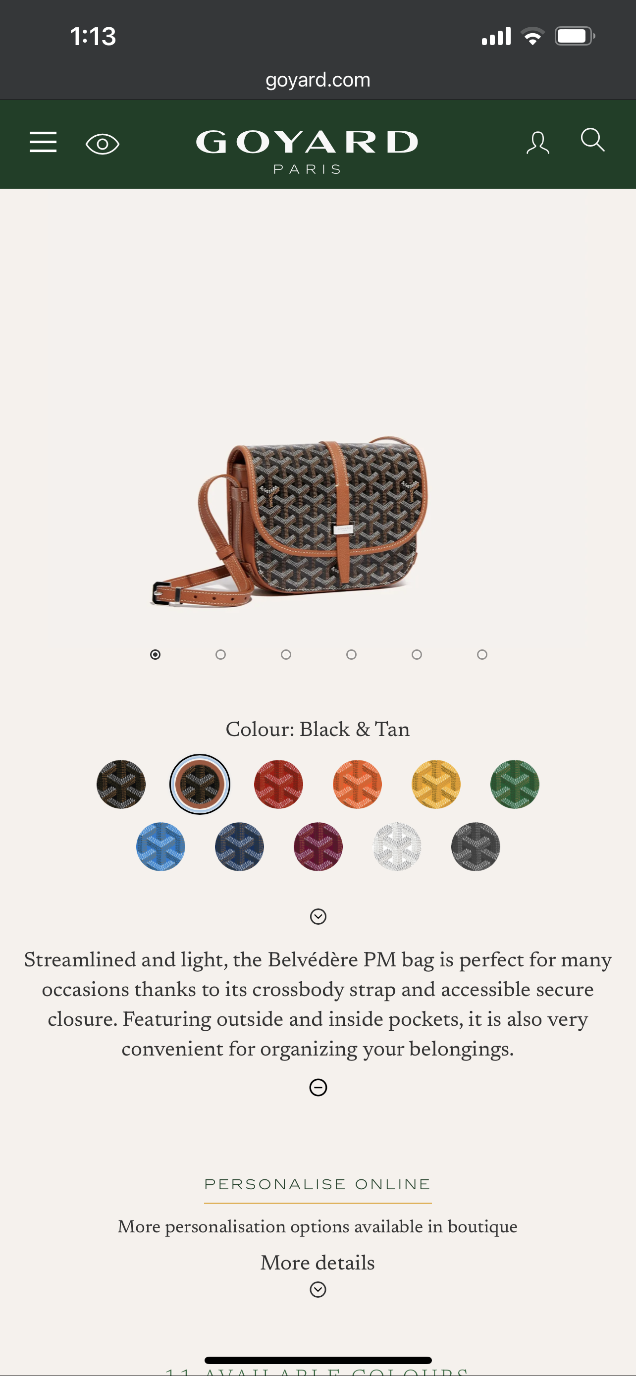 GOYARD Belvedere PM BLACK/NATURAL