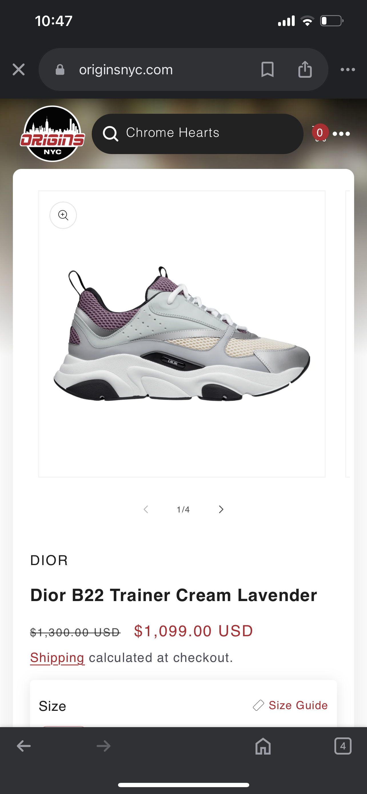 Dior B22 Trainer Cream Lavender