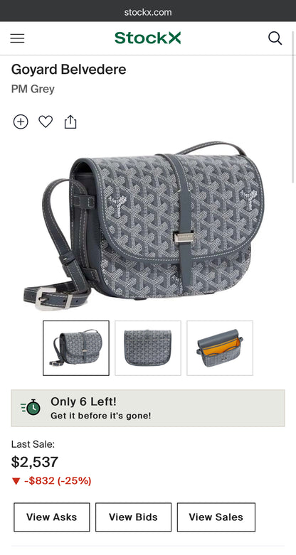 GOYARD Belvedere PM GREY