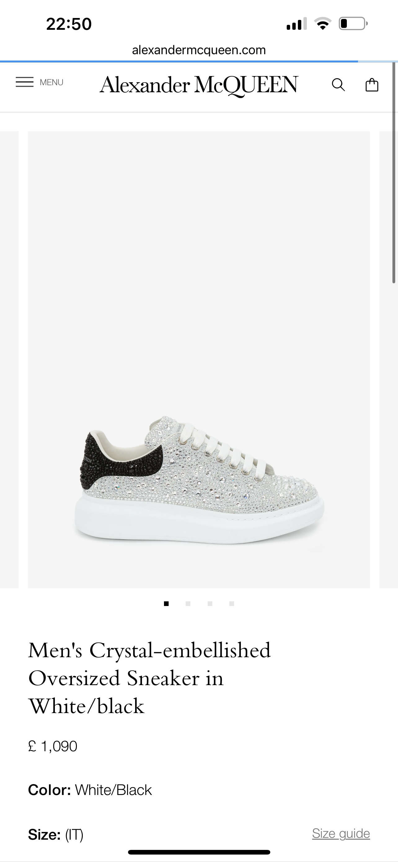 Alexander McQueen Oversized Sneakers Crystal Embellished