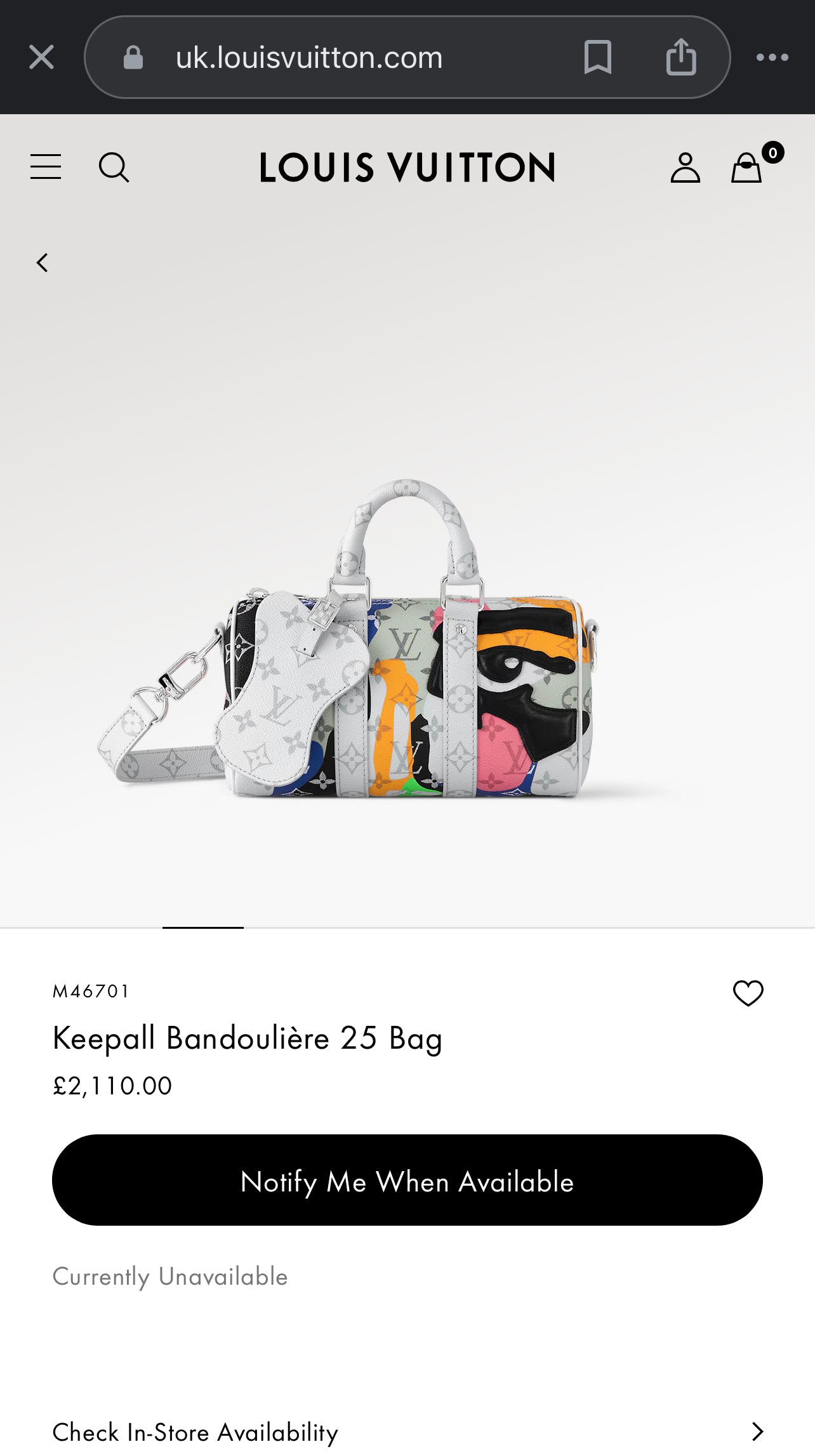 LV Keepall Bandoulière 25 Bag M46701