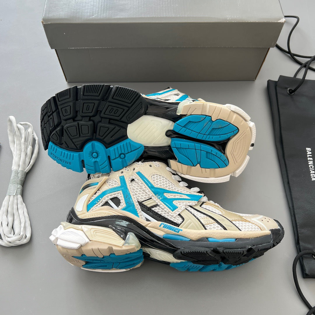 BALENCIAGA RUNNER Beige Grey Blue