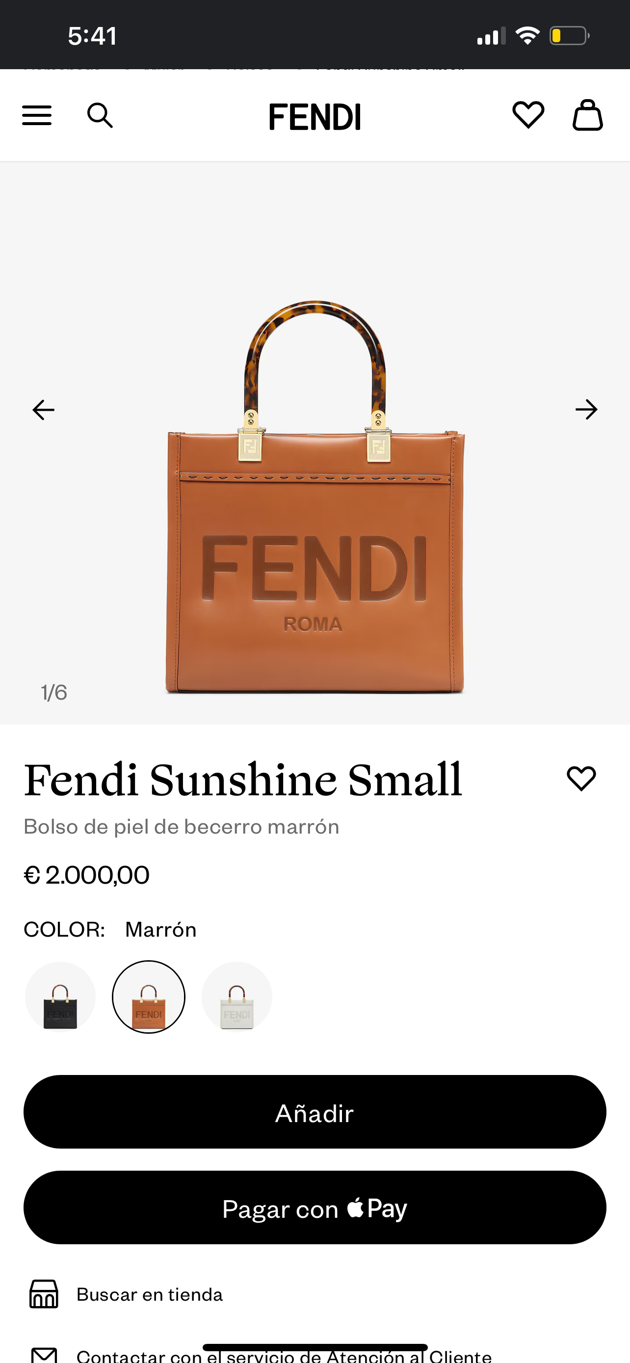 FENDI Sunshine small tote bag brown