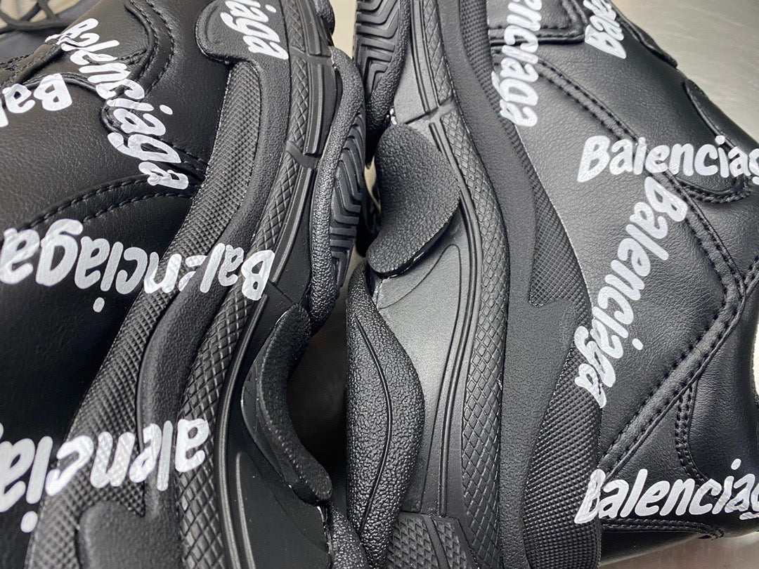 Balenciaga TRIPLE S LOGOTYPE SNEAKER IN BLACK