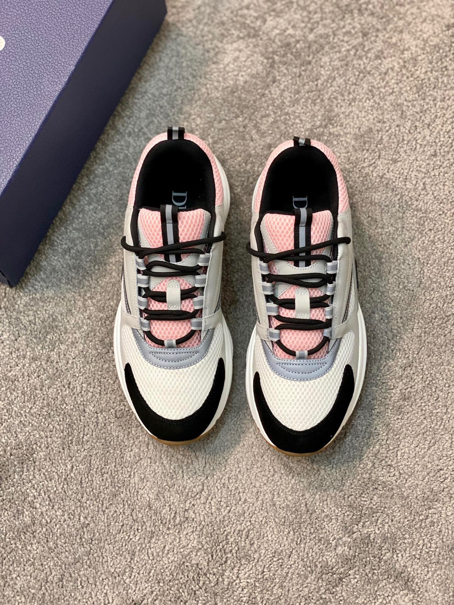 Dior B22 White / Black / Pink Mesh