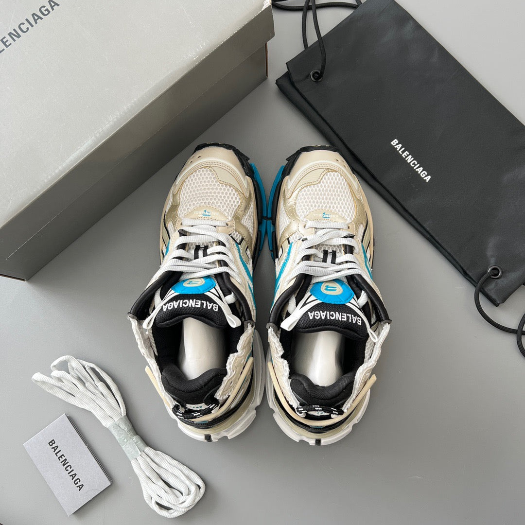 BALENCIAGA RUNNER Beige Grey Blue