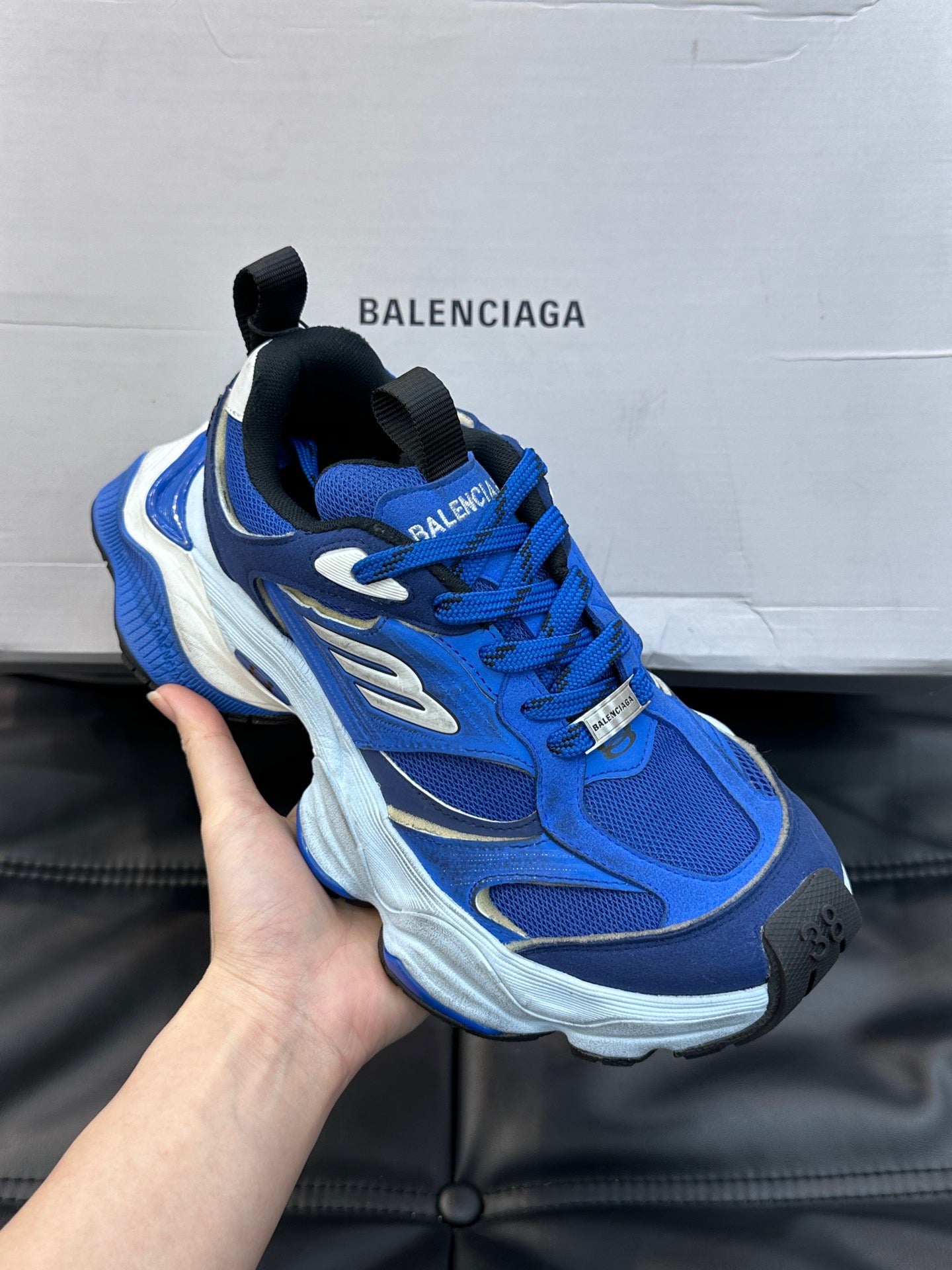 BALENCIAGA CARGO SNEAKERS IN BLUE